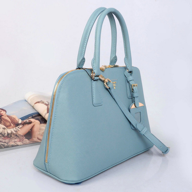 2014 Prada Saffiano Leather Two Handle Bag BL0816 light blue for sale